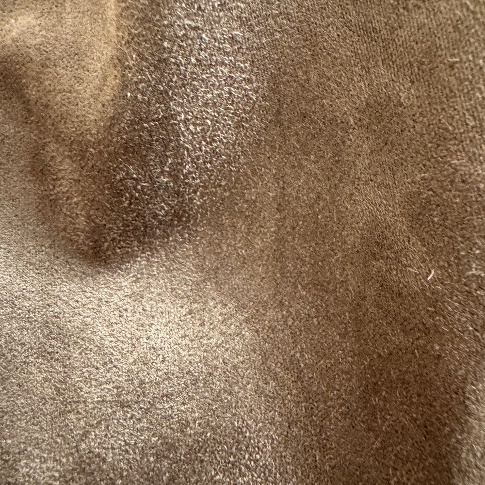 Chico's taupe Micro suede laser cut cardigan Jacket. Size S (Chico’s size 0) - Picture 2 of 6
